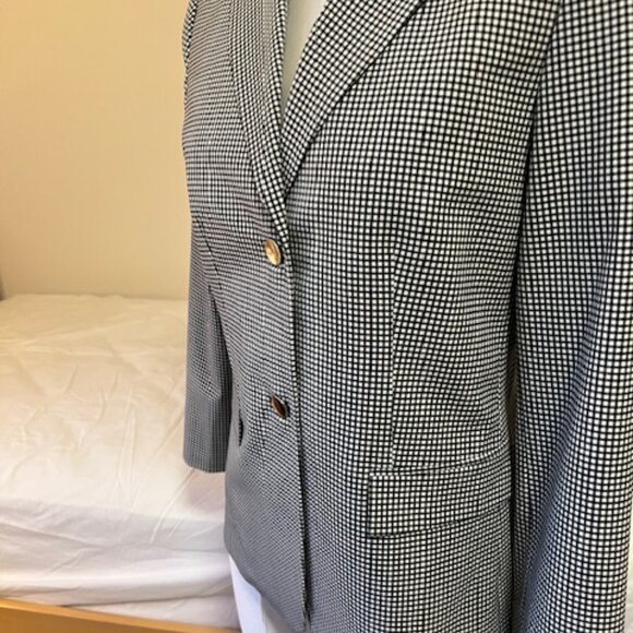 THEORY NWT Stretch Wool Slim Blazer Jacket. Black Multi. Gingham. Size 8 - Picture 4 of 10